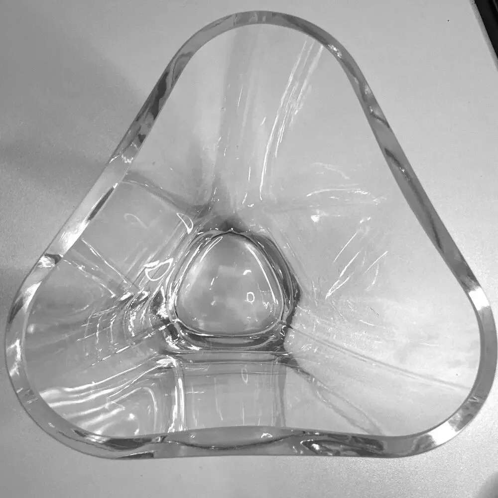 Barski European Glass Lead free Crystalline 6” Vase beveled down triangler edges